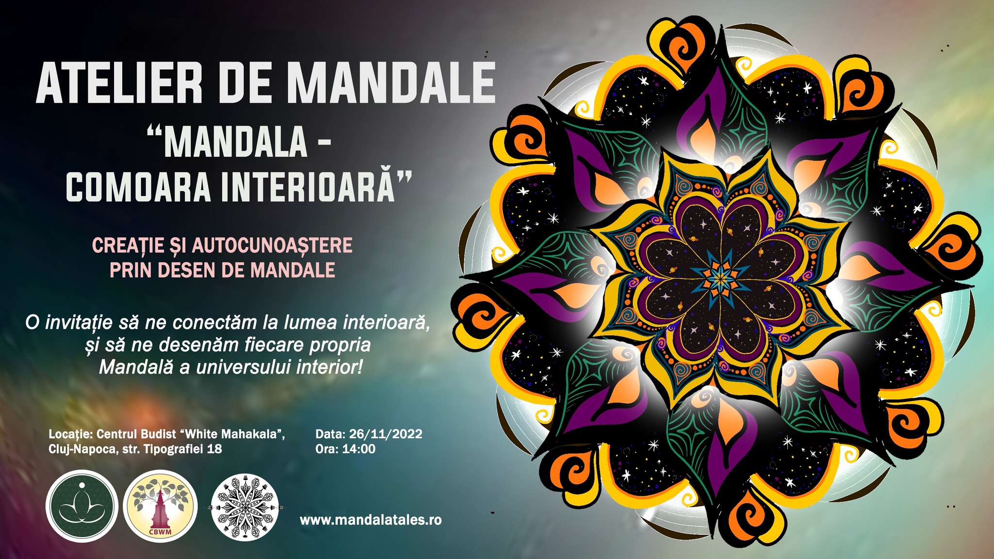Atelier de Mandale | ”Mandala – Comoara interioară” | Autocunoaștere prin desen de mandale